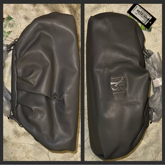 Badgley Mischka Clutch Shoulder Purse - Gray - Wrapped Frame Clutch - Picture 6 of 7